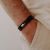 Variation Noir, argent du produit Bracelet en cuir Mon Petit Poids Noir (argent rhodié) de la marque Mon Petit Poids