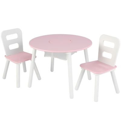 Ensemble table avec rangement et 2 chaises rose  par KidKraft