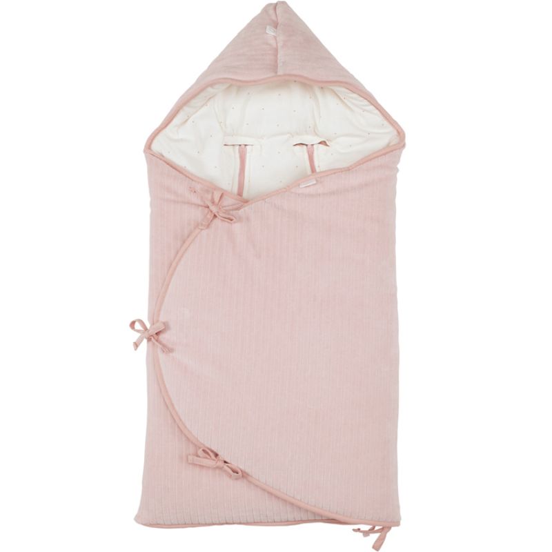 Nid d'ange passe sangle doublé Mini Nest Velvet vieux rose blush Bemini