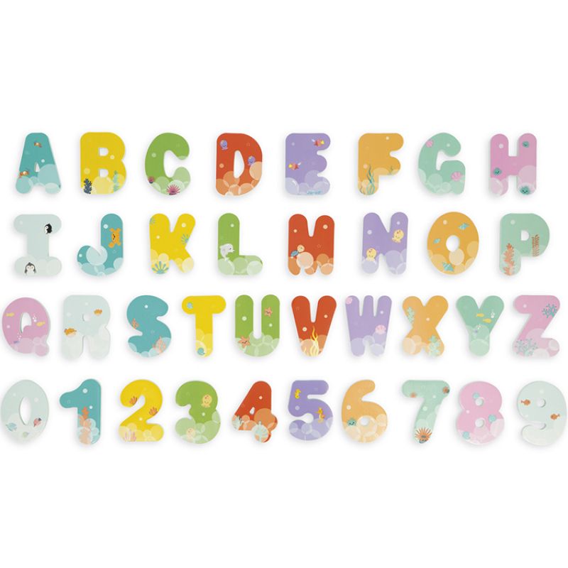 Jeu de bain Lettres et chiffres du bain Janod