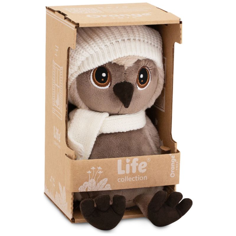 Hibou avec bonnet blanc et écharpe Sonya (20 cm assis) Orange Toys Packaging 6