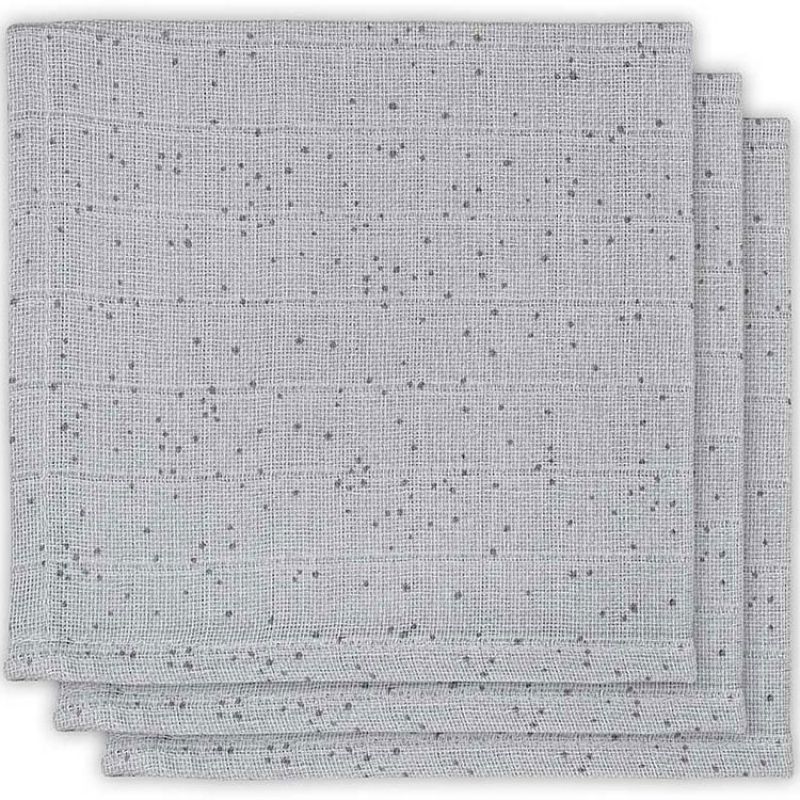 Lot de 3 mini langes Mini dots gris (31 x 31 cm) Jollein