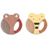 Lot de 2 anneaux de dentition animaux jaune et caramel Filibabba Produit 1