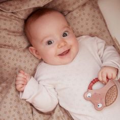 Lot de 2 anneaux de dentition animaux jaune et caramel