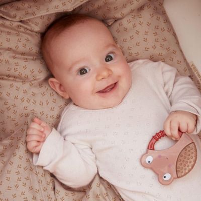 Lot de 2 anneaux de dentition animaux jaune et caramel