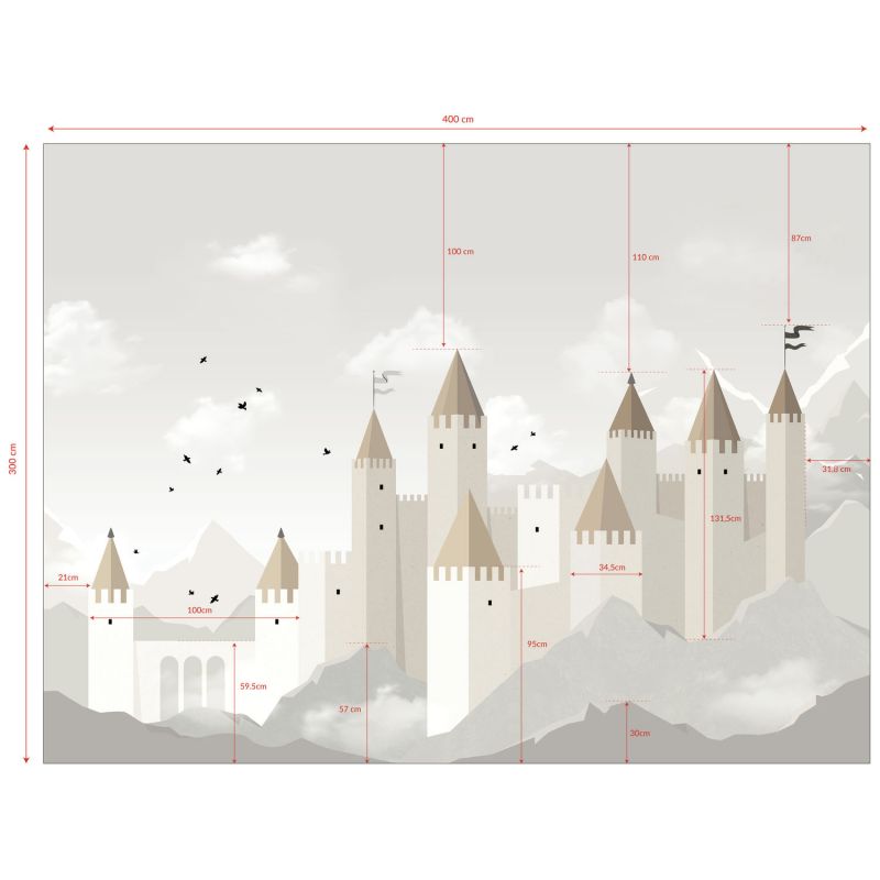 Papier peint panoramique Decor Arundel Château (4m x 3m)  Lilipinso Produit 4