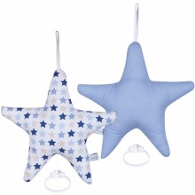Coussin musical étoile Mixed Stars Blue (26 x 24 cm)  par Little Dutch