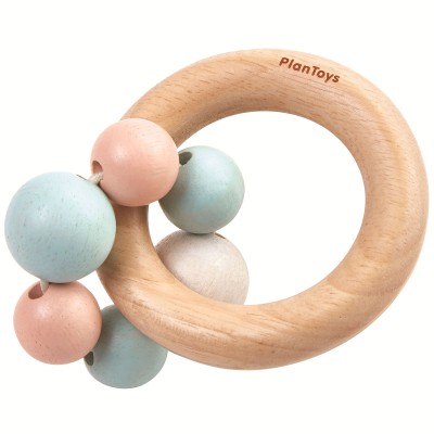 Hochet en bois Perles pastel Plan Toys