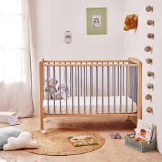 Lit à barreaux en bois Arthur hybride bleu gris (60 x 120 cm)