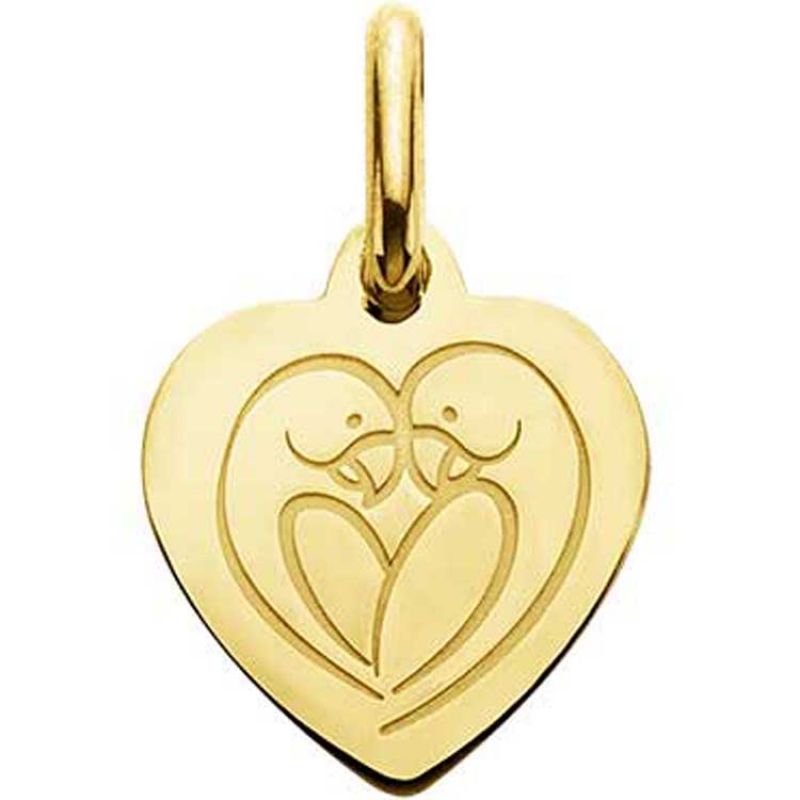 Pendentif oiseaux Love Bird (or jaune 750°) Maison Augis