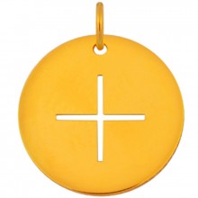 Médaille Mini Croix fine 10 mm (or jaune 750°)  par Maison La Couronne