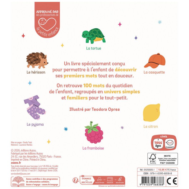 Livre Mes 100 mots tout en couleurs Auzou Editions Produit 2