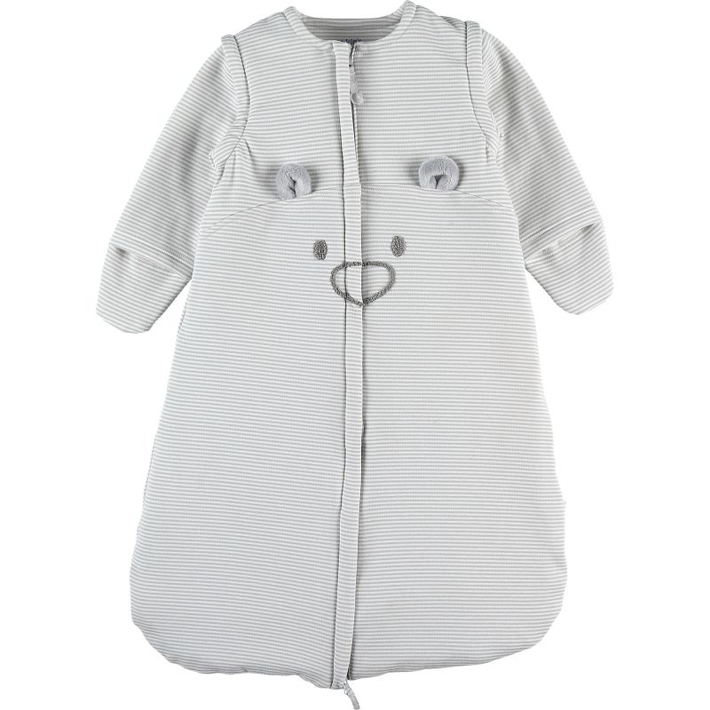 Gigoteuse 4 saisons Sweatoloudoux rayé gris clair Mix & Match TOG 1.0 (70 cm) Noukie's