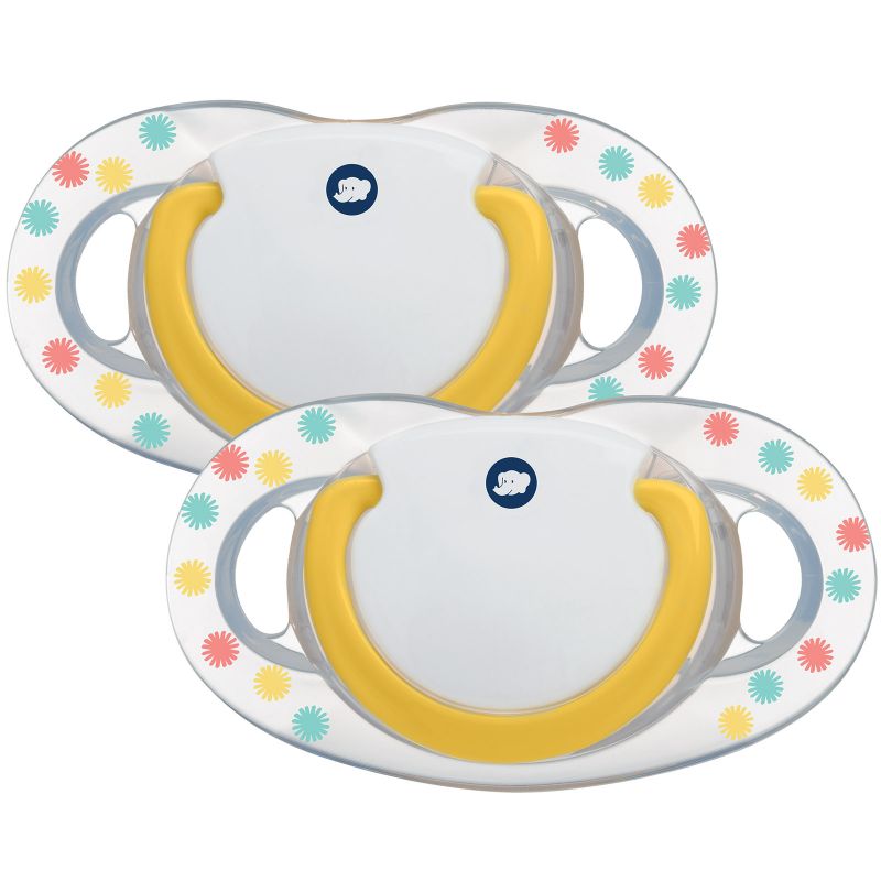 Lot de 2 sucettes physiologiques Dental Safe en latex Confettis (18-36 mois) Bébé Confort
