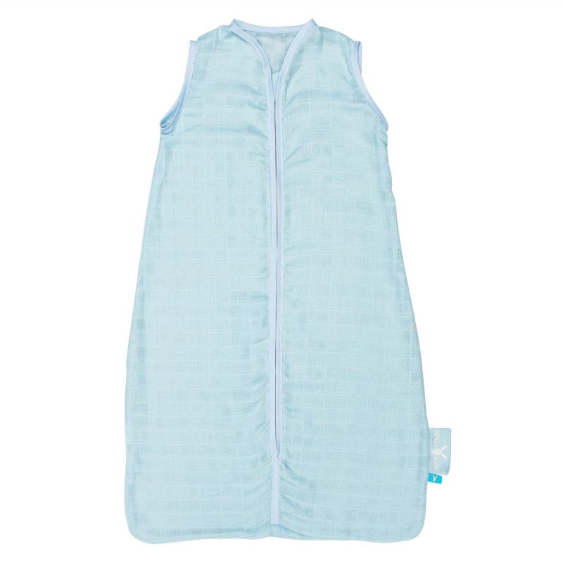 Gigoteuse 0-6 mois légère en mousseline de coton bleu Wallaboo