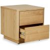Table de chevet 2 tiroirs Natural Ash Wood Quax Produit ouvert 4
