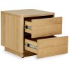 Table de chevet 2 tiroirs Natural Ash Wood Quax Produit ouvert 5