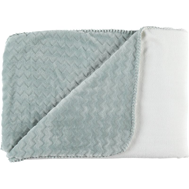 Couverture bicolore Groloudoux Mix & Match Aqua et écrue (100 x 140 cm) Noukie's