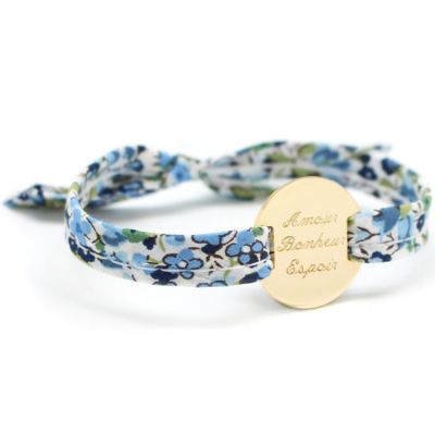 Bracelet Liberty ruban maman family personnalisable (plaqué or)  par Petits trésors