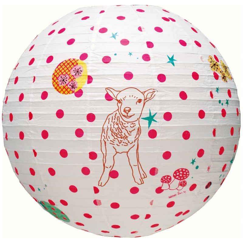 Boule japonaise  pois fuchsia (diamètre 60 cm) Mimi'lou