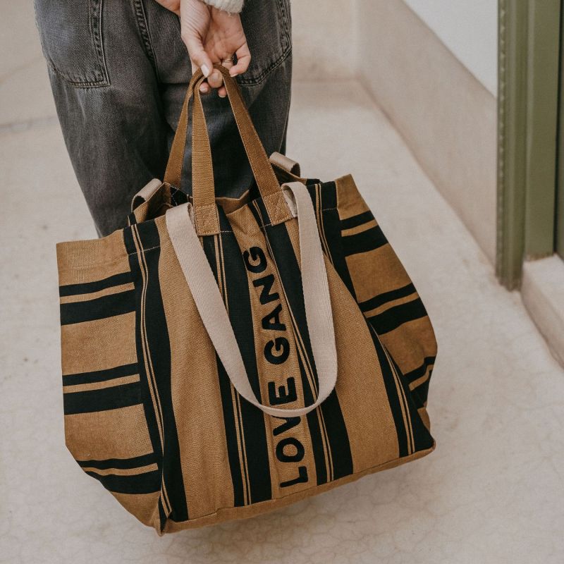Sac Kaba Love Gang XL rayures camel Zakuw Ambiance 4