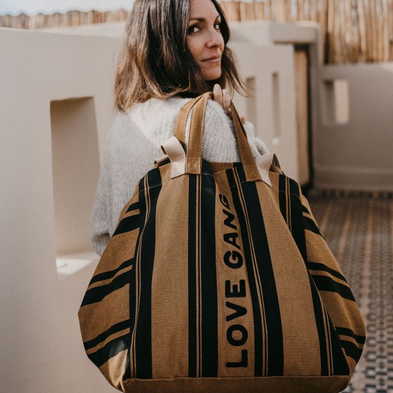 Sac Kaba Love Gang XL rayures camel Zakuw Ambiance 7