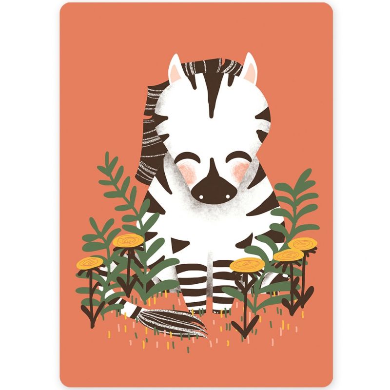 Petite carte les Animignons le Zèbre (10,5 x 14,8 cm) Kanzilue