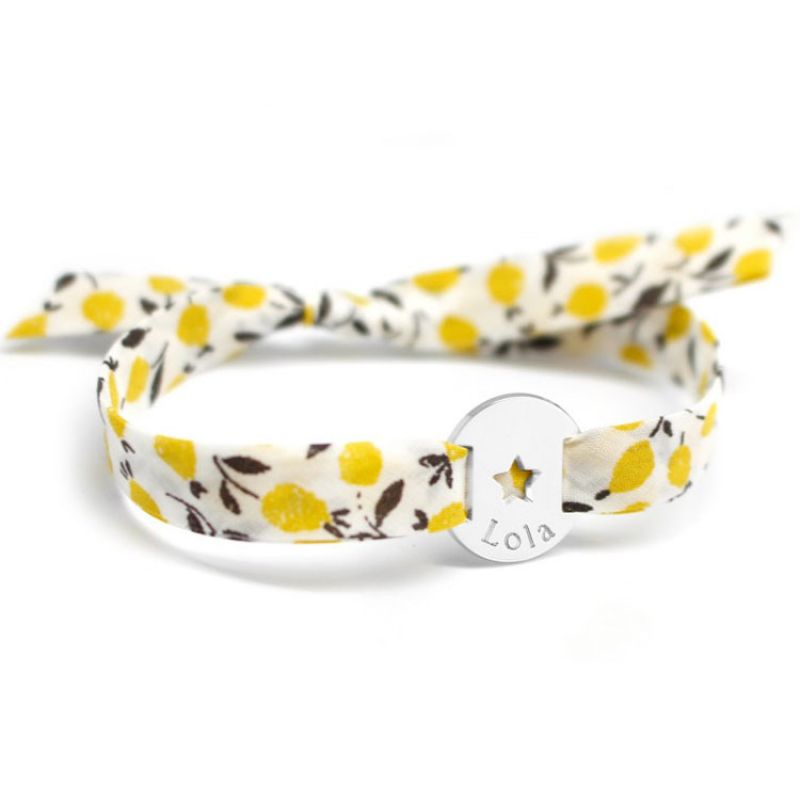 Bracelet Liberty ruban étoile personnalisable (argent 925°) Petits trésors