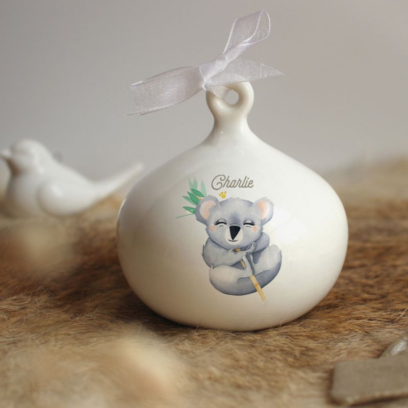 Boule de Noël en porcelaine Koala (personnalisable) Gaëlle Duval