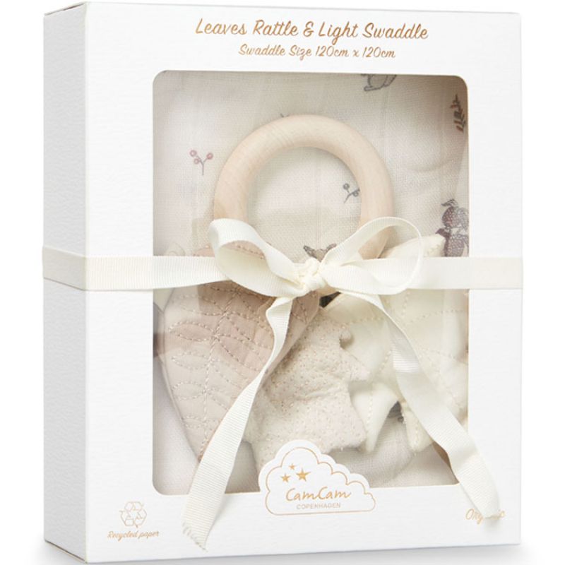 Coffret cadeau maxi lange + hochet automne Forêt Cam Cam Copenhagen