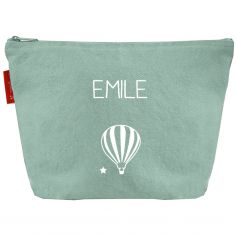 Trousse de toilette vert amande (personnalisable) - Les Griottes