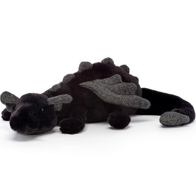Peluche Scrumptious dragon noir (30 cm)