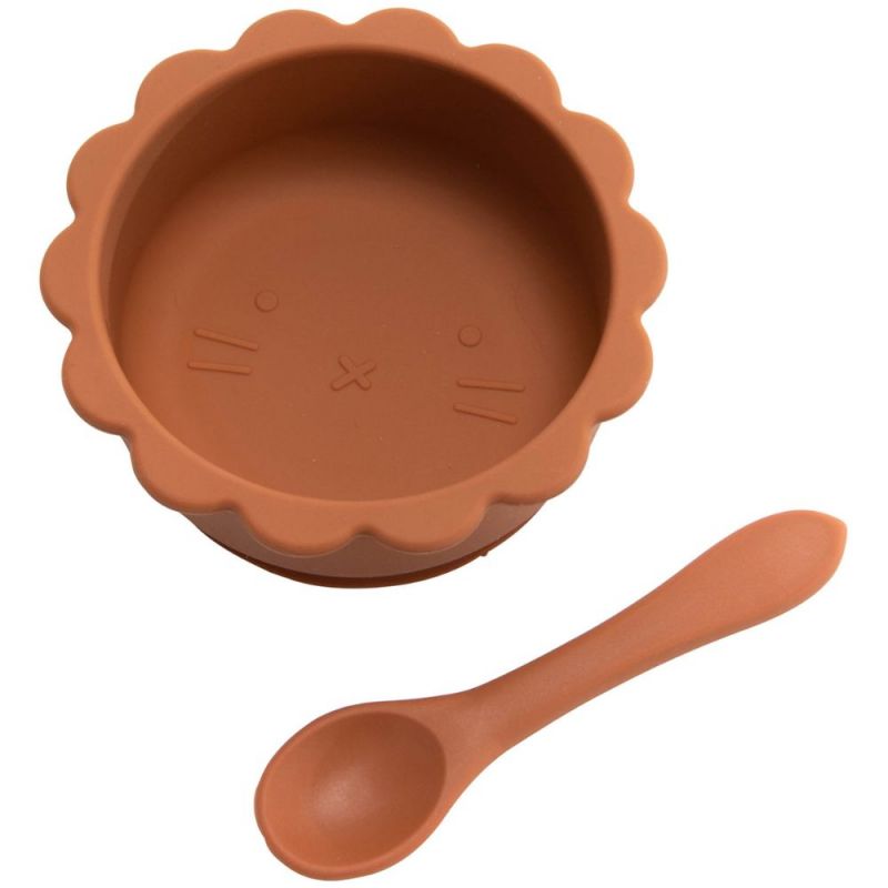 Bol ventouse + cuillère en silicone safran Amadeus Les Petits