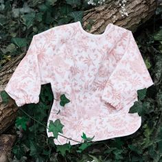 Bavoir manches longues Toile de Jouy rose thé - Tartine et Chocolat