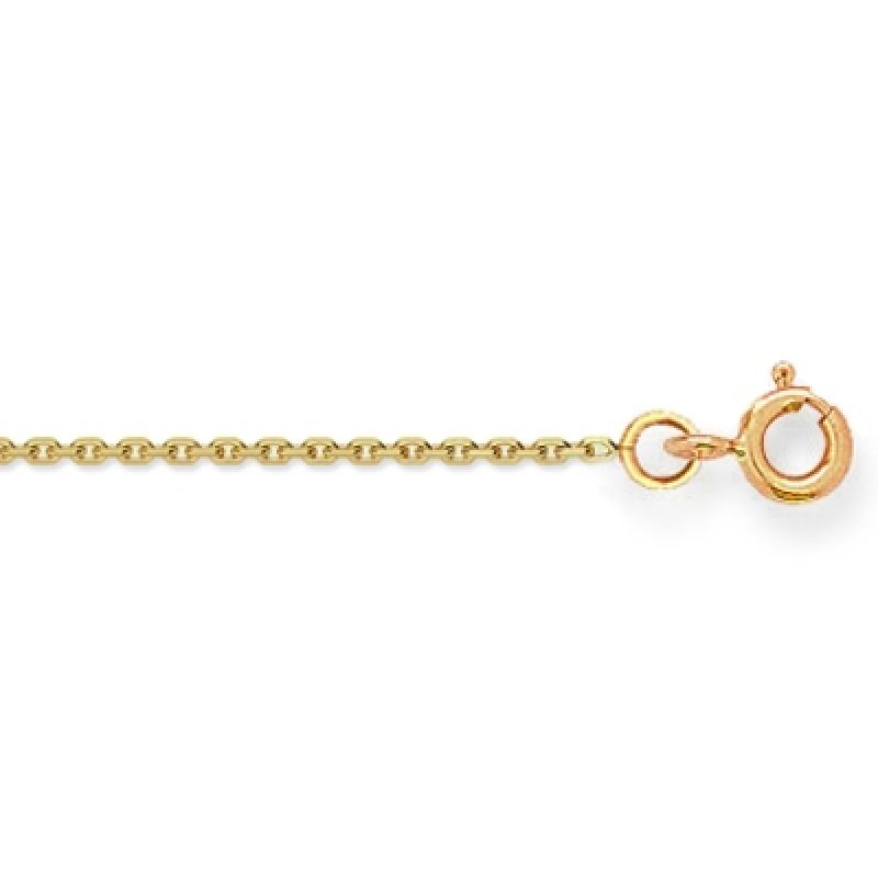 Chaîne maille forçat épaisse diamantée 42 cm (or jaune 750°) Berceau magique bijoux