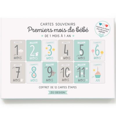 Kit Premiers Mois De Bebe 12 Cartes Zu