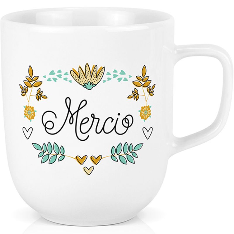 Mug en céramique XL Merci (600 ml) Créa Bisontine