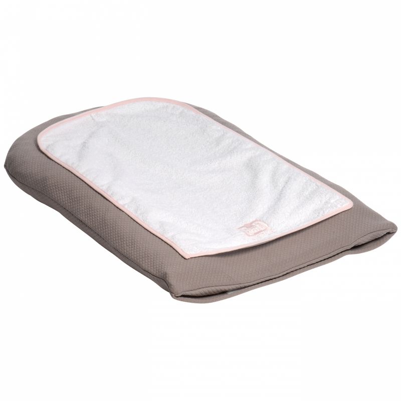 Matelas à langer taupe et rose + housse (46.5 x 73 cm) Red Castle