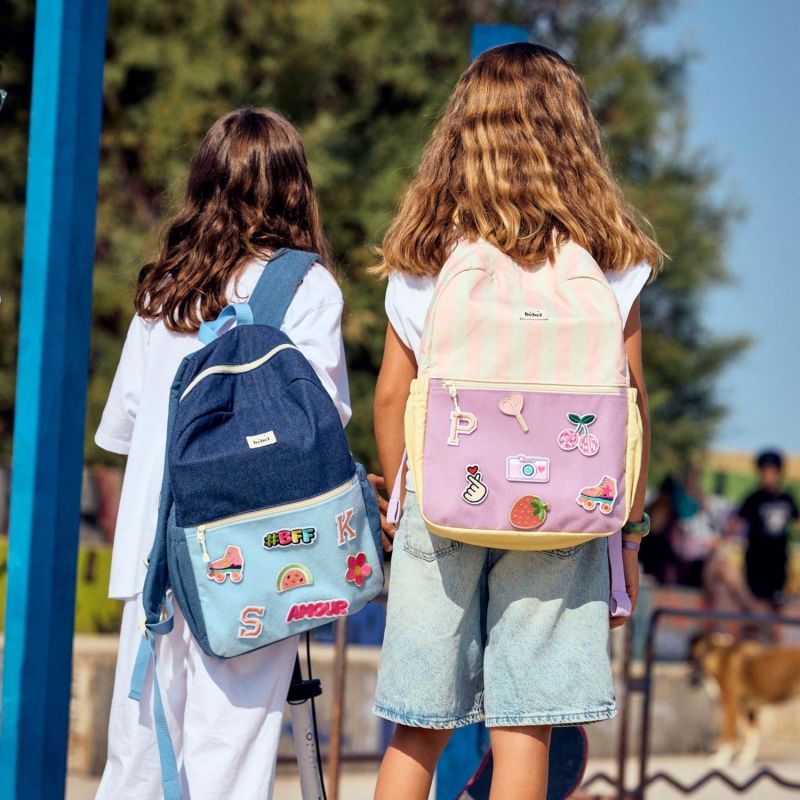 Sac à dos Kids enfant Rose rayé BEBEL Ambiance 7