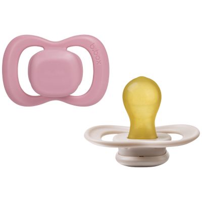 Lot de 2 sucettes symétriques en latex Berry-Blush (6 mois et +) B.Box