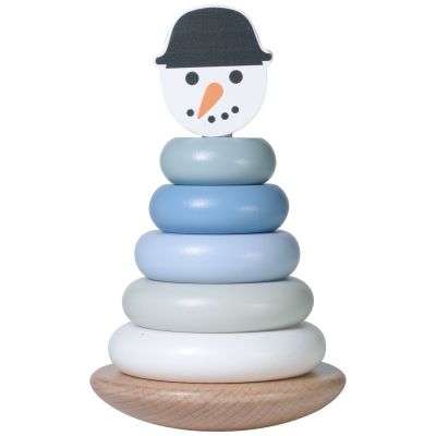 Tour à empiler en bois Bonhomme de neige