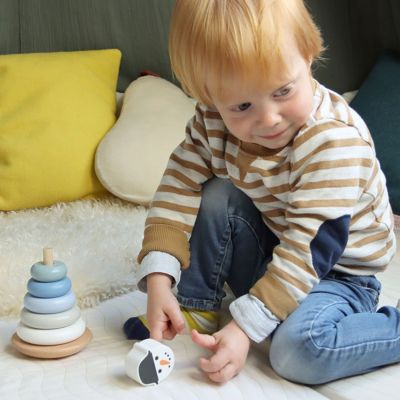 Tour à empiler en bois Bonhomme de neige