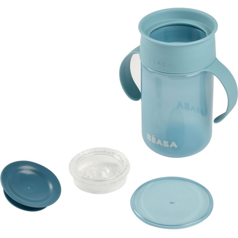 Tasse d'apprentissage 360° bleu (340 ml) Béaba Produit ouvert 4