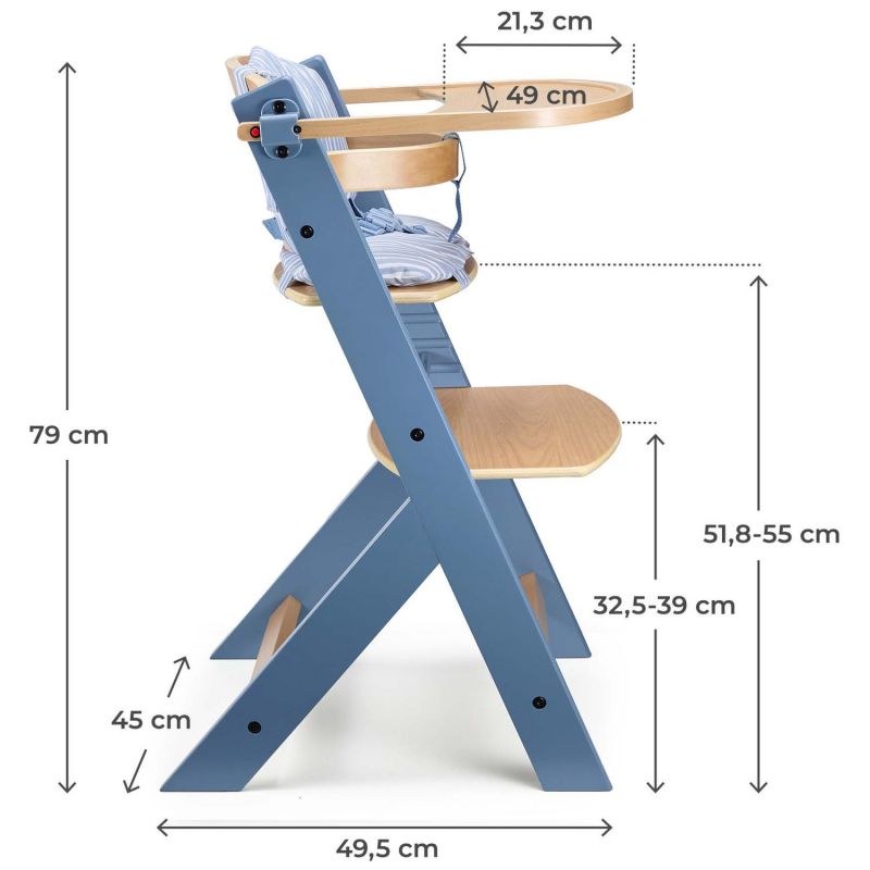 Chaise haute évolutive Enock avec coussin Nordic Breeze Kinderkraft Produit 8