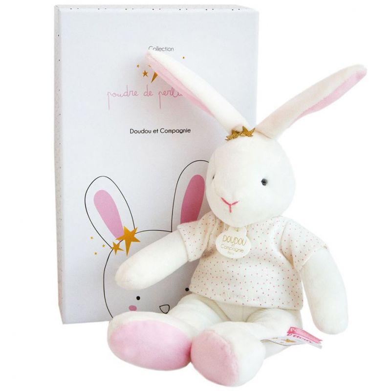 Coffret peluche Lapin étoile Poudre de Perlidoudou (25 cm) Doudou et Compagnie