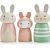 Variation Rose, vert, blanc du produit Figurines Famille de lapin de la marque Tender Leaf