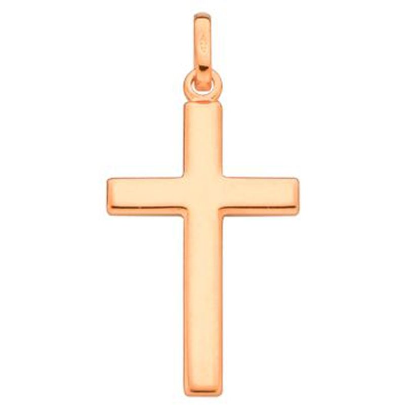 Pendentif Croix Fil Plat (or jaune 375°) Berceau magique bijoux