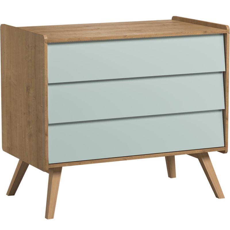 Commode 3 tiroirs Vintage bois-vert Vox