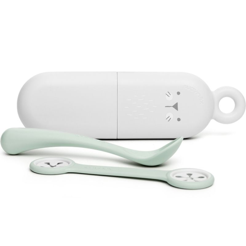 Set cuillère et attache-serviette On Te Go Hygge Baby vert Suavinex