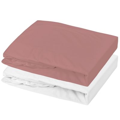 Lot alèse et drap housse Blanc-Old Pink (70 x 140 cm) Mon P'tit Dodo